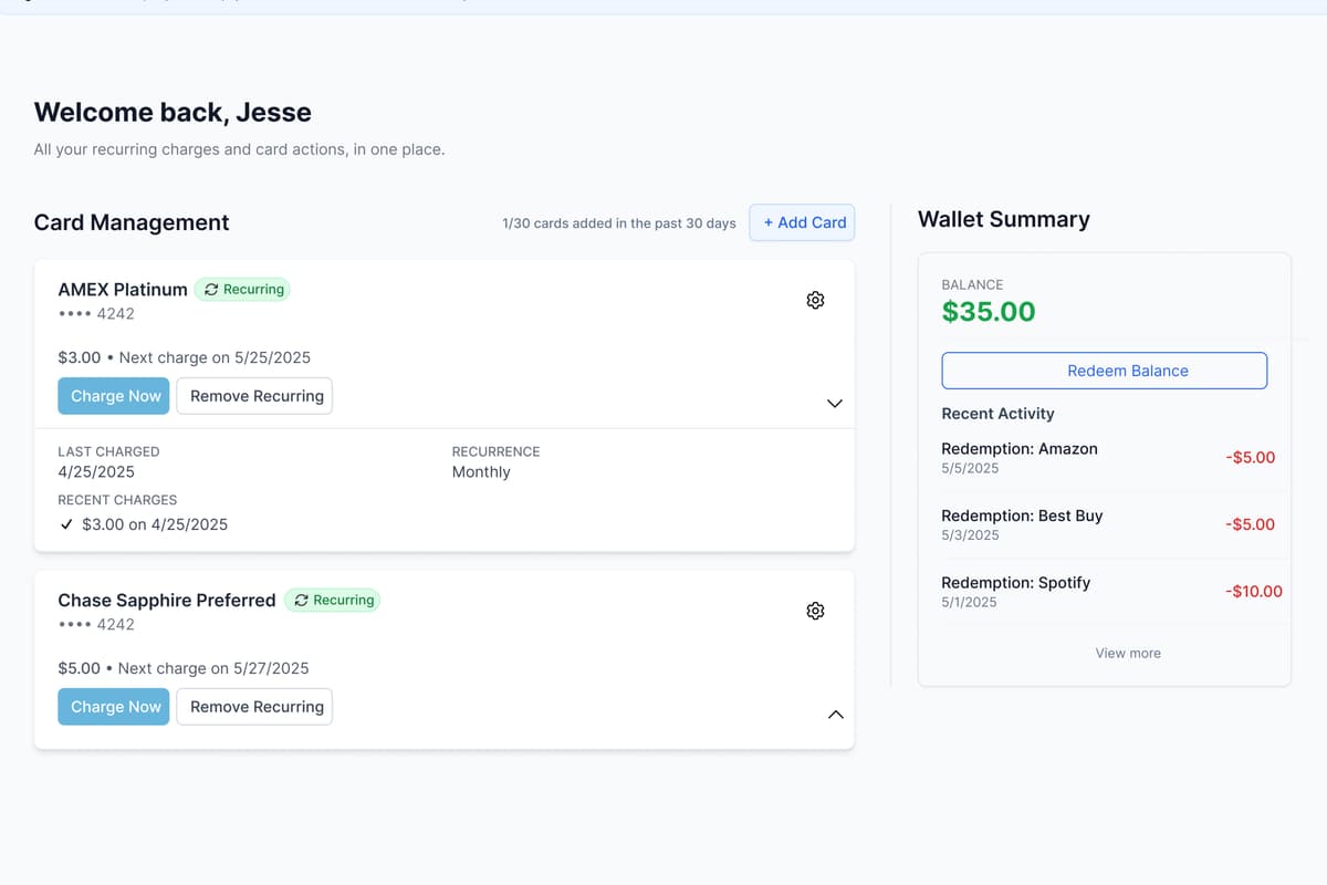CardFlow Dashboard Preview